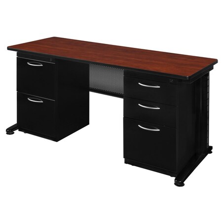 Fusion Fusion Double Pedestal Desks, 24 D X 29 H, 72 W X Wood, Metal MDP7224CH